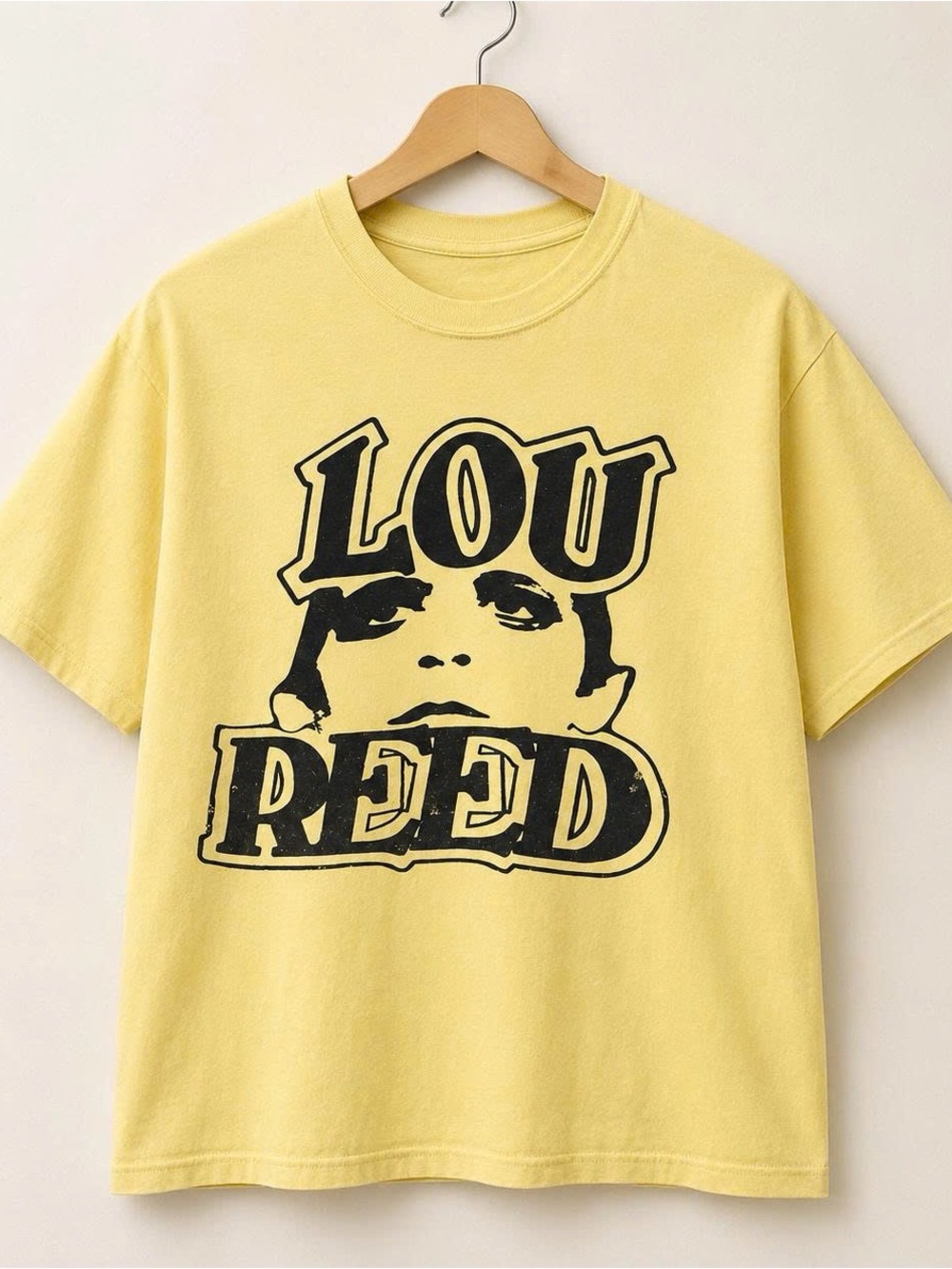 Gildan Yellow Lou Reed Graphic Tee